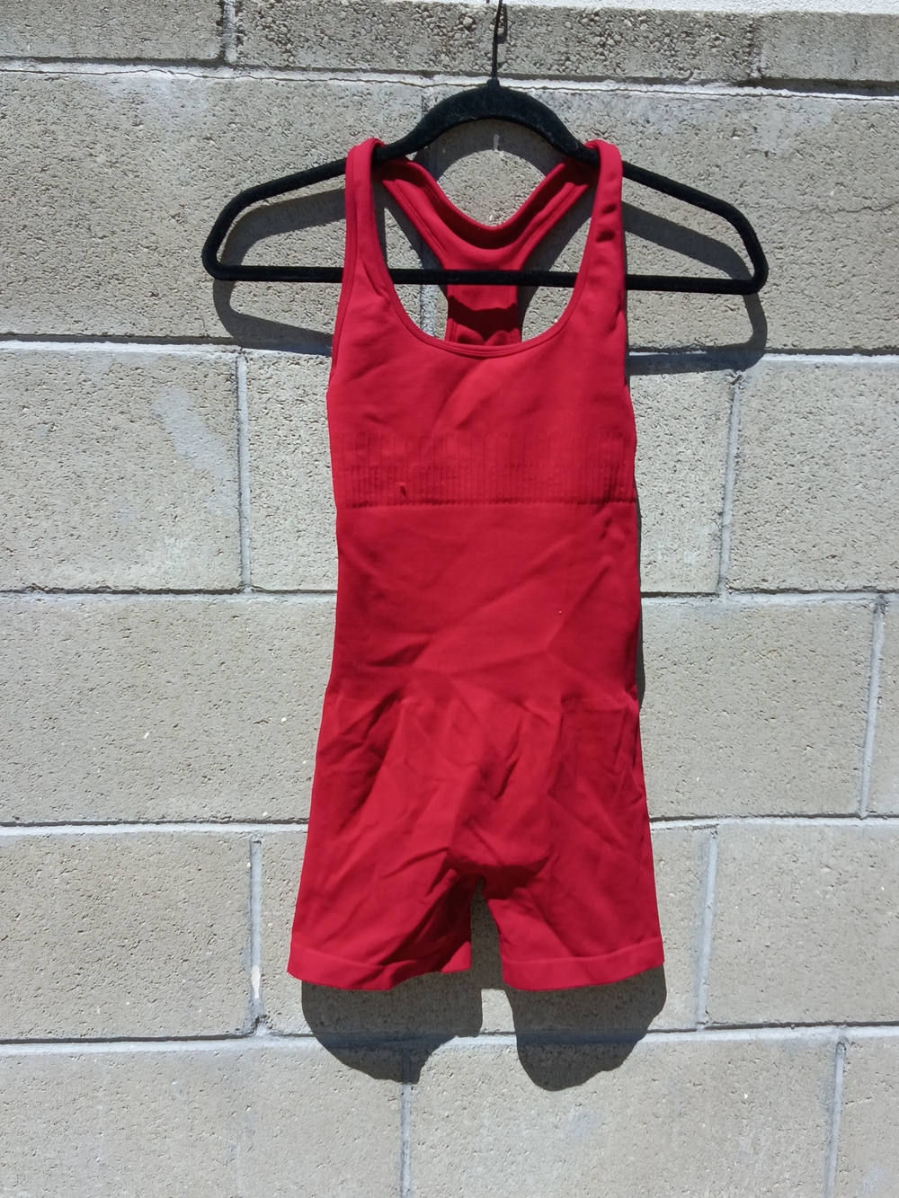Women’s Red Sleeveless Athletic Romper